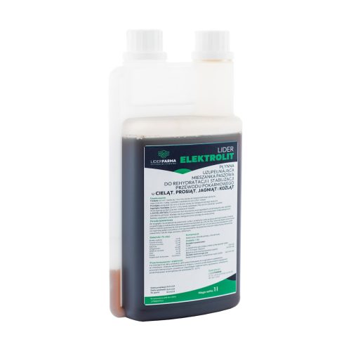 LiderElektrolit - płynna uzupełniająca mieszanka paszowa do rehydratacji i stabilizacji przewodu pokarmowego cieląt, prosiąt, jagniąt i koźląt